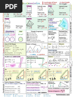 Geometry Cheat Sheet 3d Shape Formulas | PDF | Area | Volume