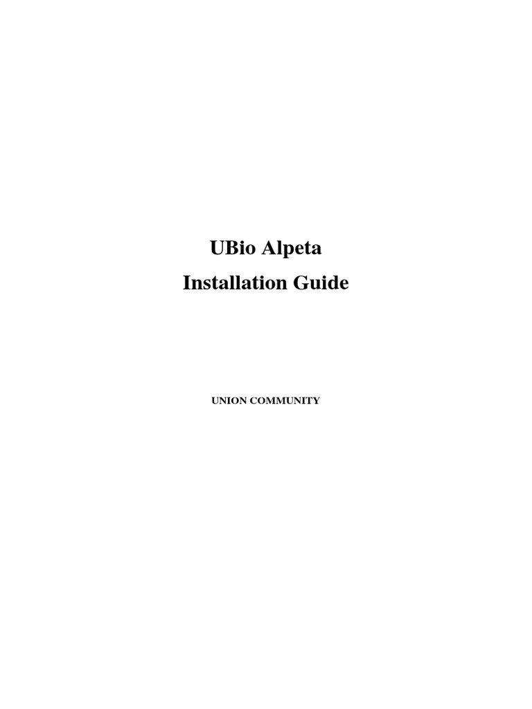 UBio Alpeta Installation Guide | PDF | Port (Computer Networking ...