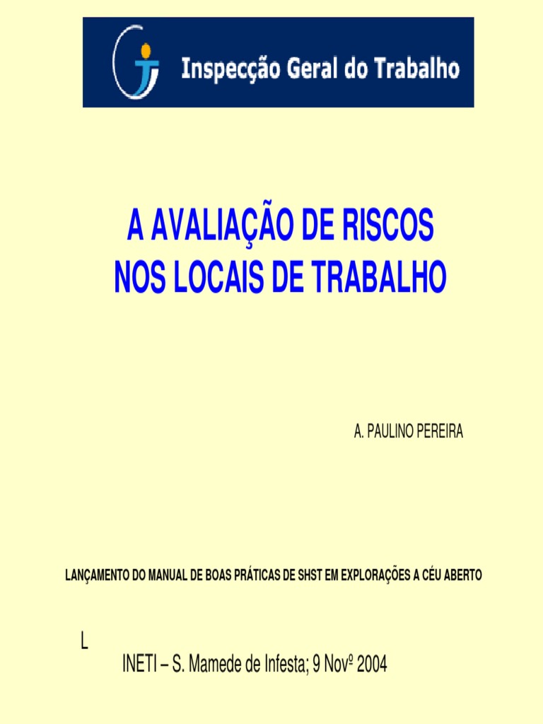 Avaliação de Riscos no Trabalho: Guia Prático | PDF | Tecnologia e ...