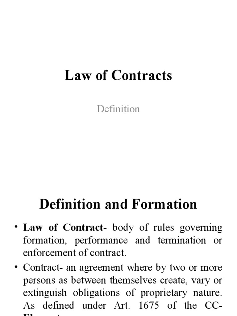 Law of Contracts PDF Offer And Acceptance Breach Of Contract