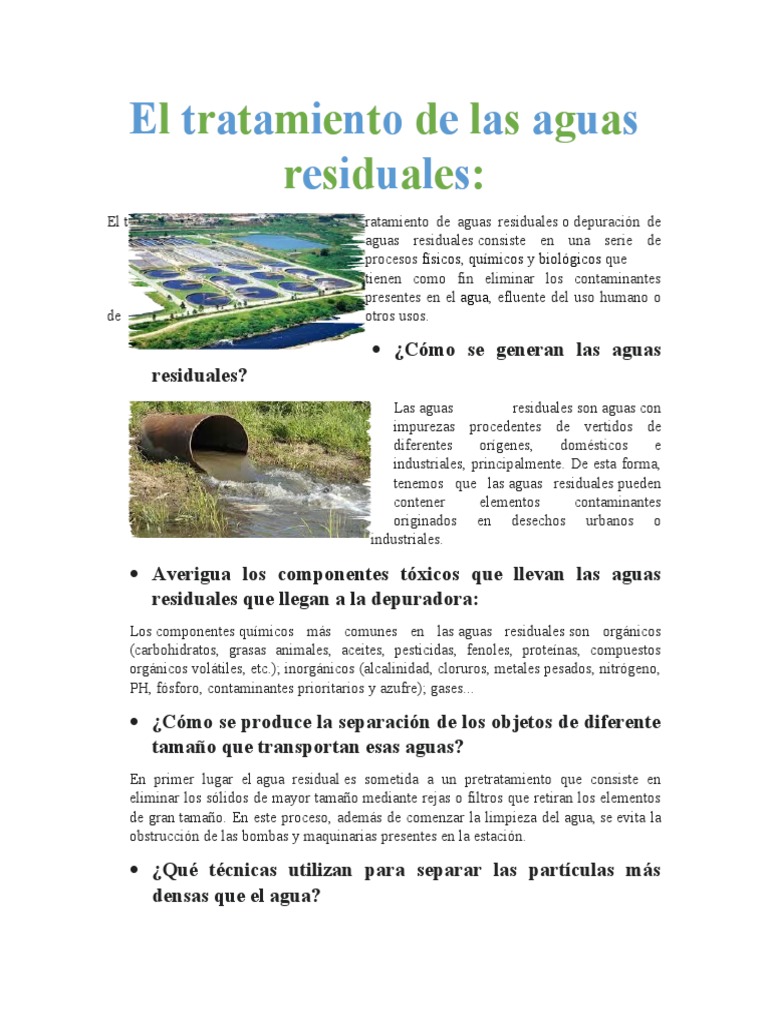 Tratamiento de Aguas Residuales | PDF | Aguas residuales | Agua