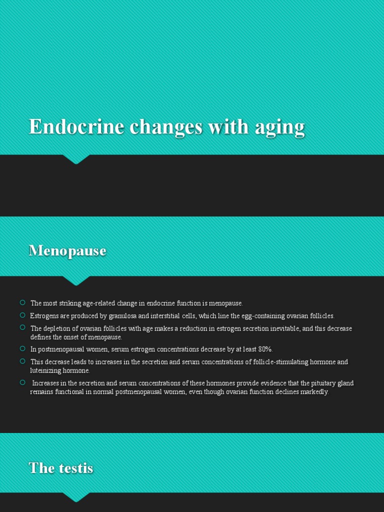Endocrine Changes in Aging Adults | PDF | Menopause | Thyroid ...