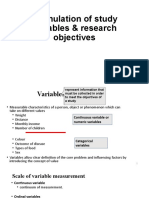 Formulation of Study Variables & Research Objectives