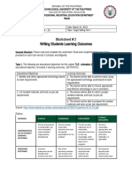 WORKSHEET 2 - Writing Students Learning Outcomes