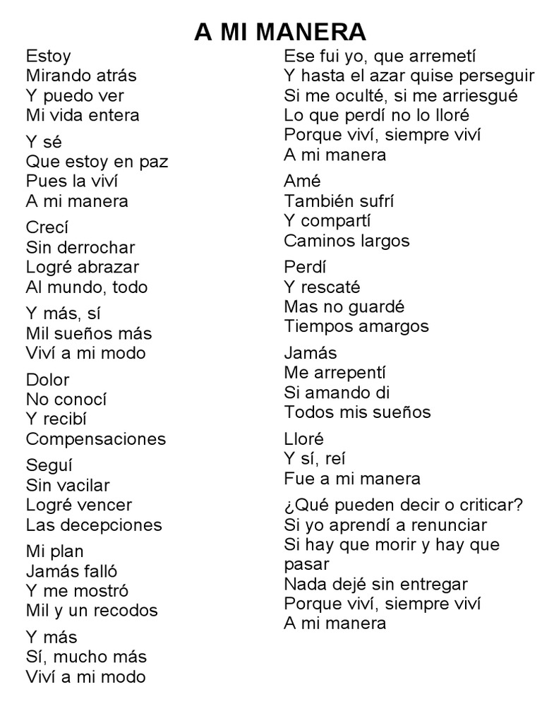 A Mi Manera Pdf