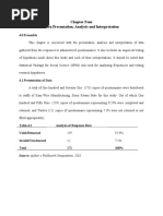 Chapter Four Data Presentation, Analysis and Interpretation: 4.0 Preamble