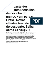 Fabricante Utensílios de Cozinha Vem para o Brasil