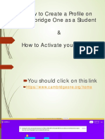 How To Create A Profile On Cambridge One As A Student & How To Activate You Account