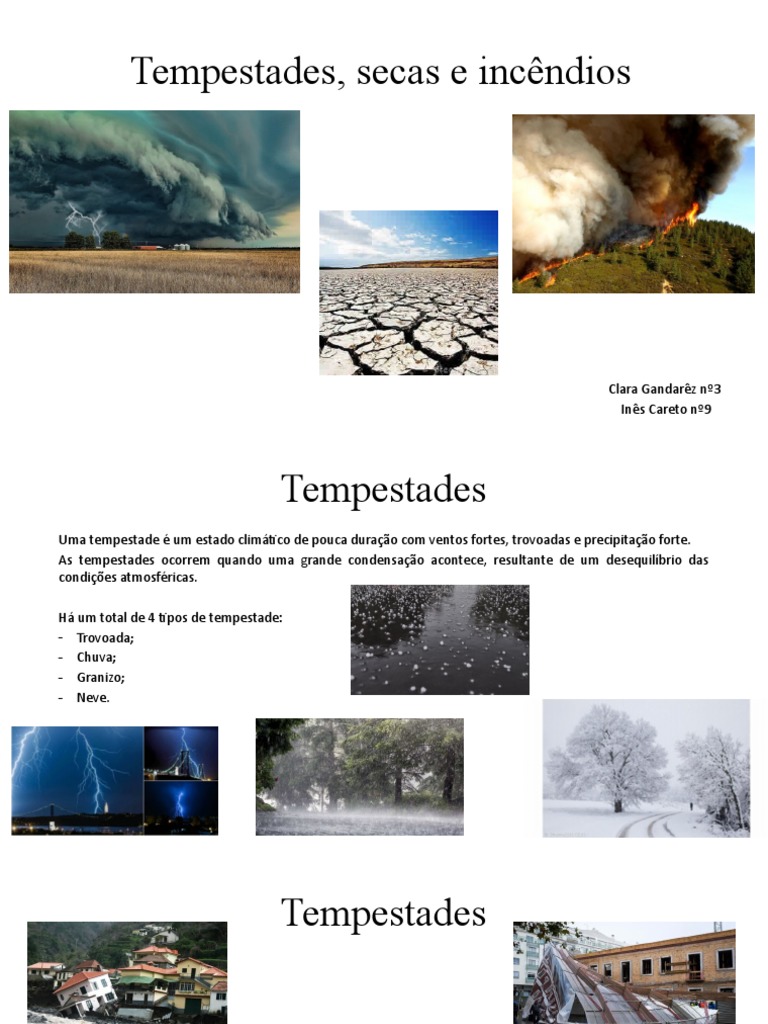 Tipos de Tempestades e Secas | PDF | Seca | Incêndios