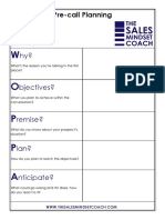 Pre Call Planning Template