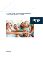 La Familia Actual, Institución y Sistema Educativo: Capacidades, Dificultades y Límites