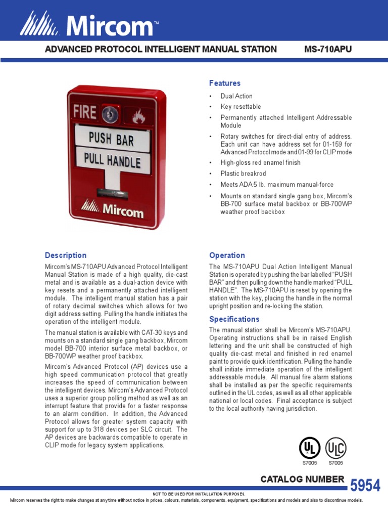 Advanced Protocol Intelligent Manual Station MS-710APU: Features | PDF ...