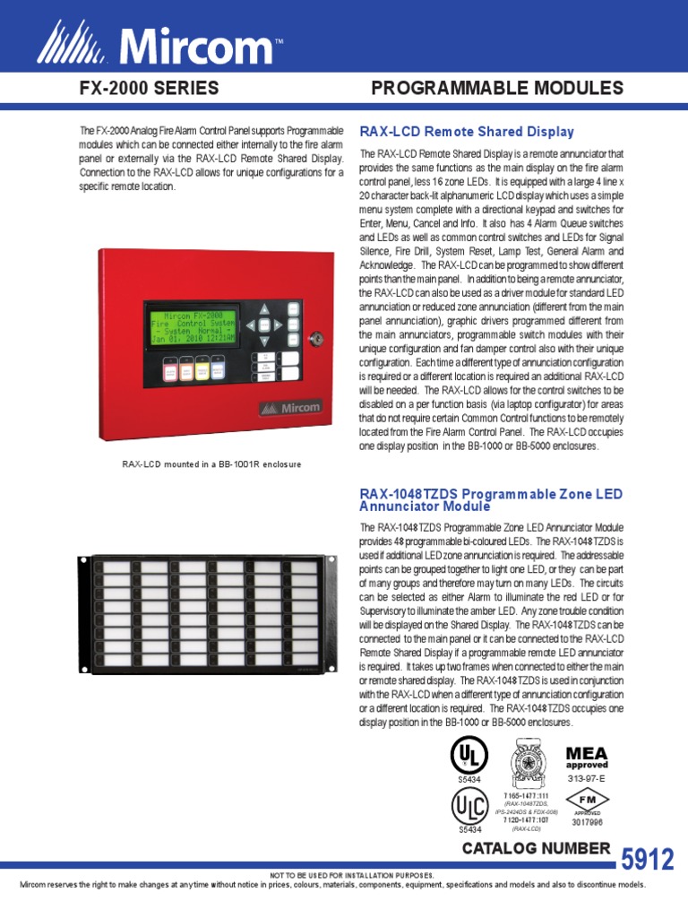 FX-2000 SERIES Programmable Modules: RAX-LCD Remote Shared Display ...