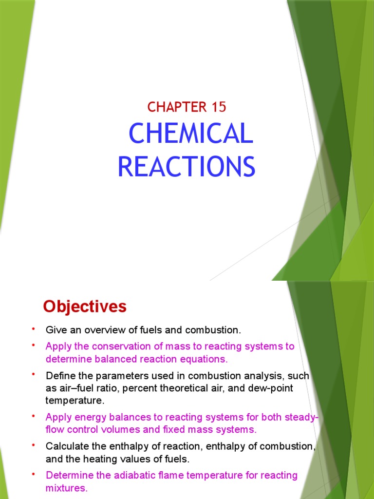 Chemical Reactions PDF Combustion Fuels
