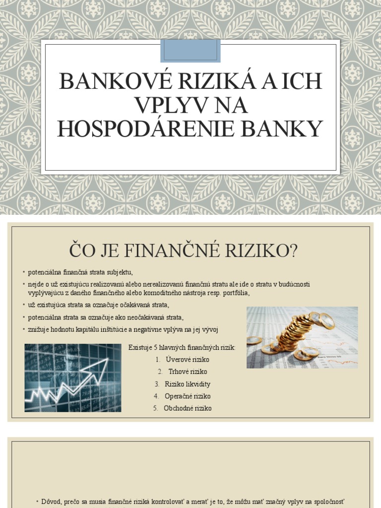 Bankové Riziká A Ich Vplyv Na Hospodárenie Banky | PDF