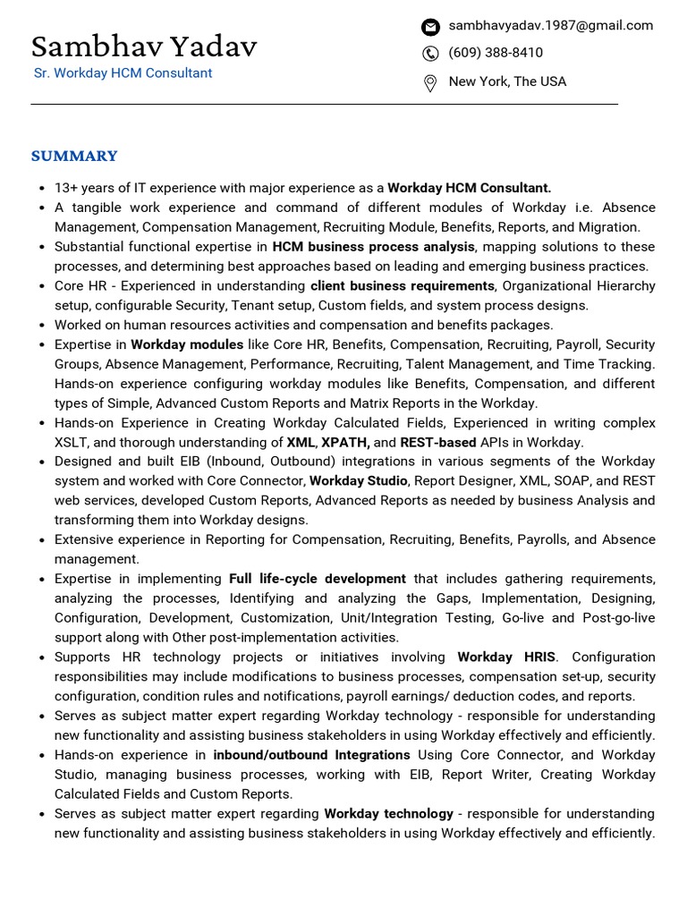Workday HCM Consultant Expertise Overview | PDF | Databases | Business ...