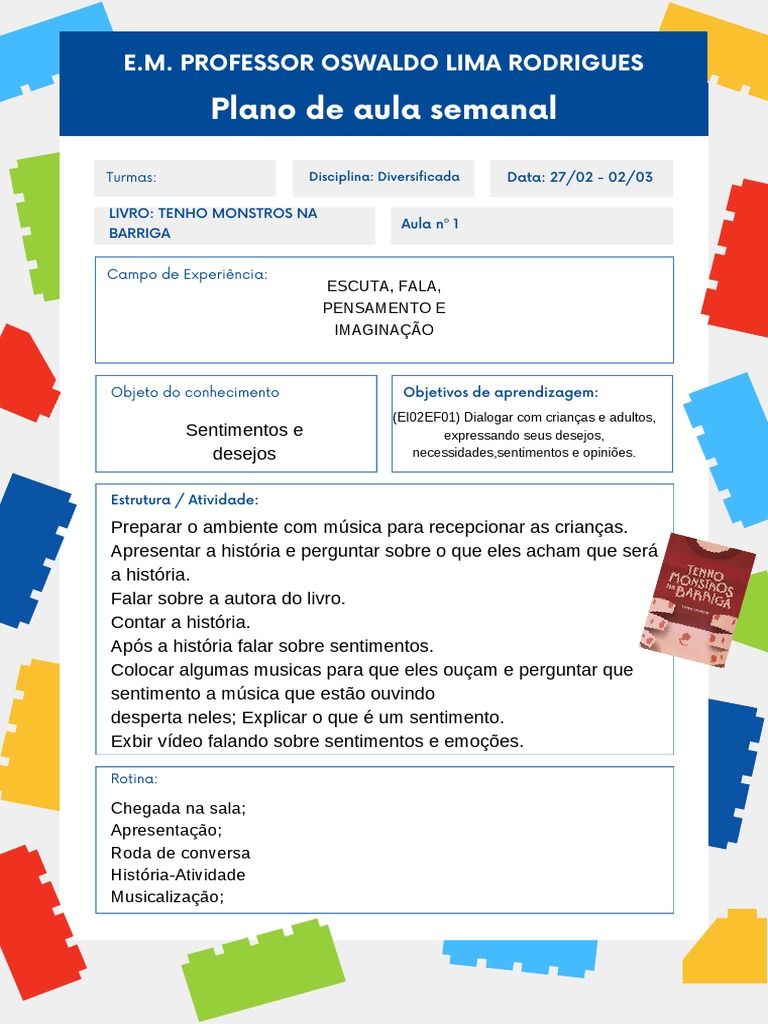 Colorido Blocos de Montar em Branco Plano de Aula | PDF