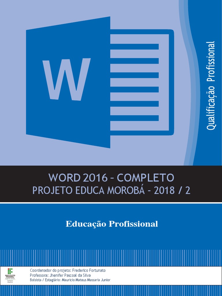 Manual Completo do Word 2016 | PDF | Botão Ctrl | Janela (informática)