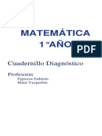 Matemática 1°AÑO: Cuadernillo Diagnóstico