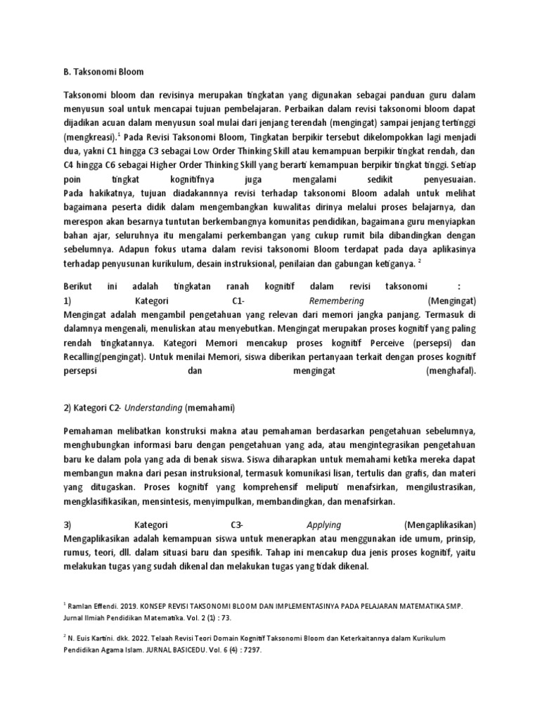 Taksonomi Bloom Revisi | PDF