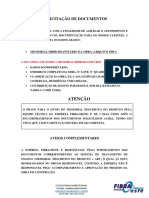 Solicitação de documentos para encaminhamento de projeto de esgoto