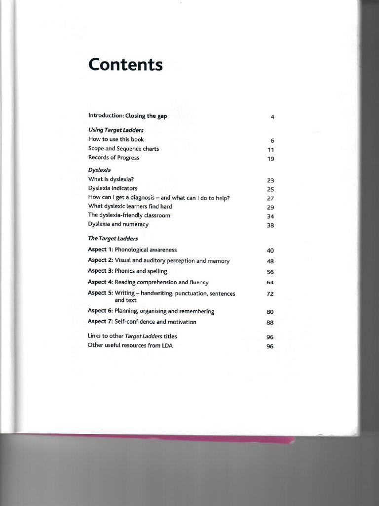 Dyslexia Target Ladders | PDF