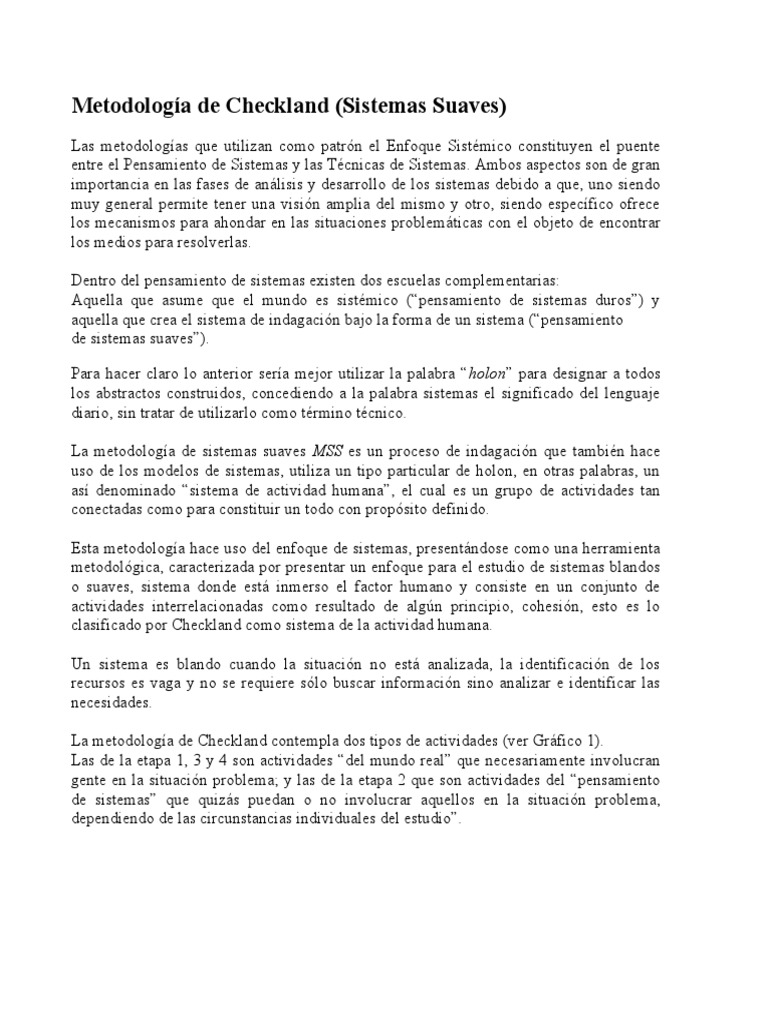 Metodología de Checkland introd | PDF | Planificación | Planificación ...
