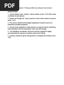 Grade 10 Life Orientation 17 February 2023 Source Based Task Activity 1 Scope