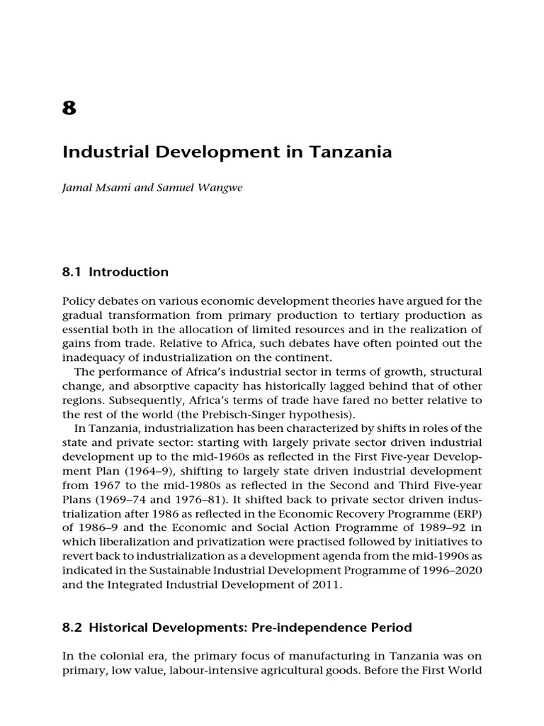 Industrial Development in Tanzania PDF Economic Growth Balance Of