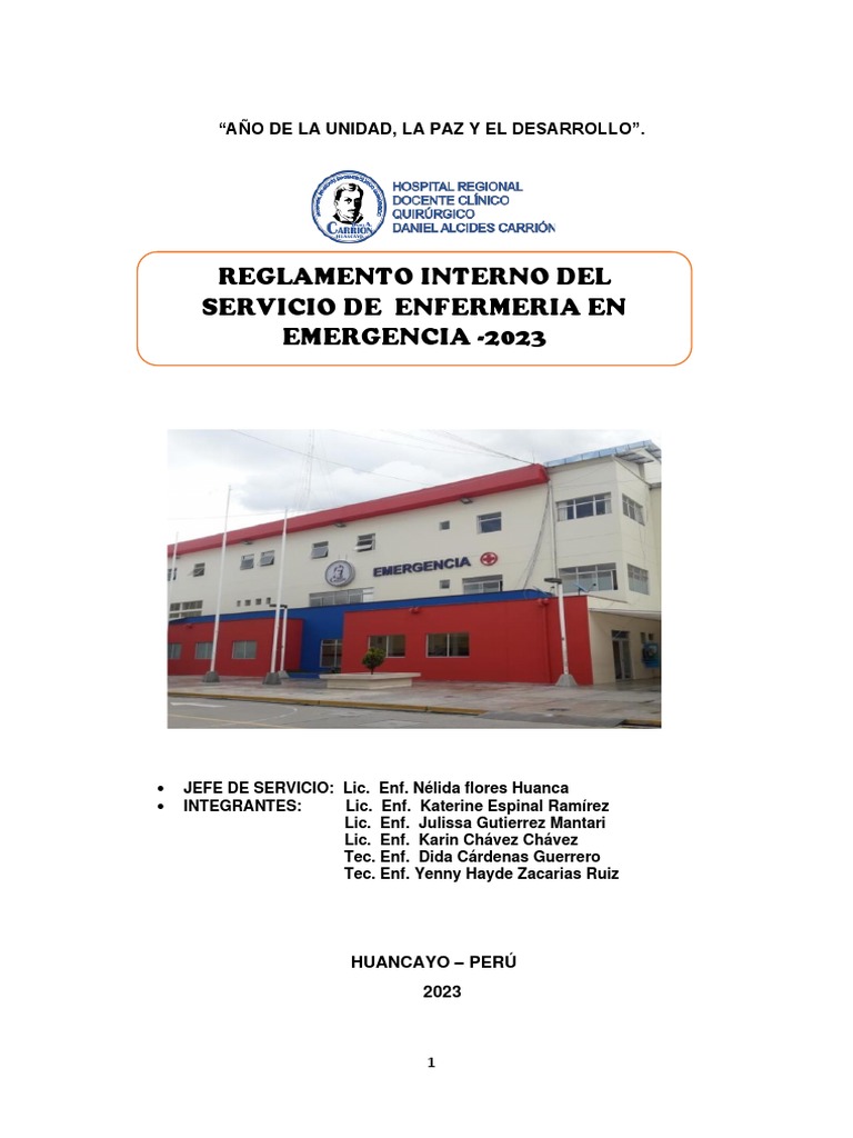 Reglamento Interno Ultimo | PDF | Hospital | Enfermería