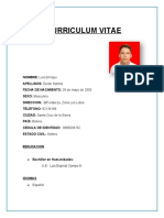 Curriculum Vitae: Bachiller en Humanidades: U.E. Luis Espinal Camps III