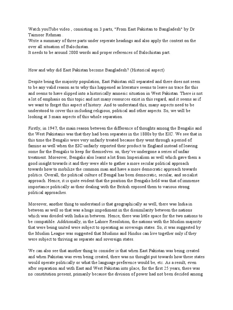 How and why did East Pakistan become Bangladesh | PDF | Pakistan | Urdu