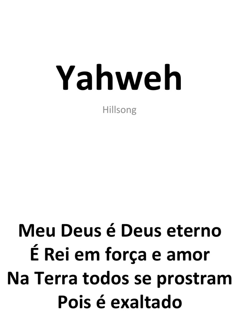 Yahweh Pdf
