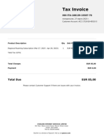 Tax Invoice: Total Due EUR 85,00