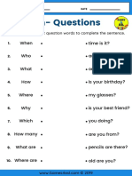 WH Questions Worksheets 4