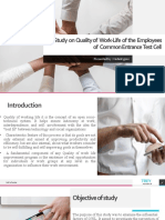 A Study On Quality of Work-Life of The Employees of Common Entrance Test Cell