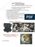 Picasso Guernica": Proba 2. Creație Literară