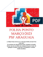 PSF Araguaia: entrega da Folha Ponto até 05/mês