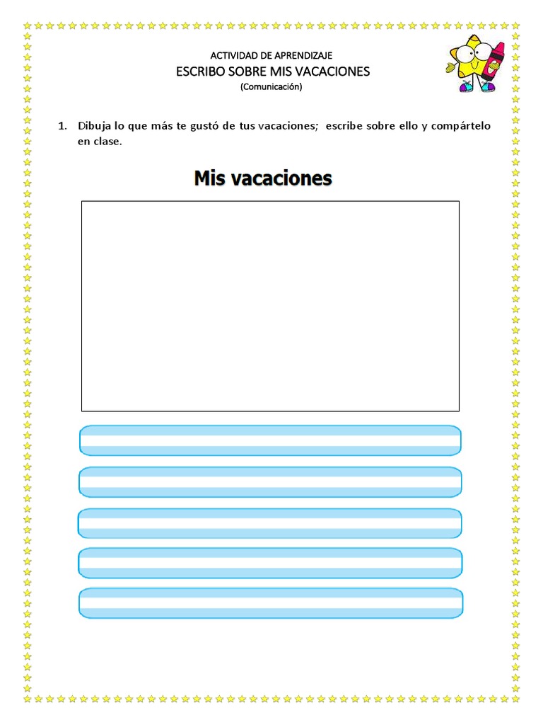 Escribo Sobre Mis Vacaciones Pdf