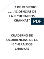 Libro de Registro de Incidencias de La Ie "Heraldos Chankas"