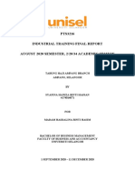 PTS3216 Industrial Training Final Report August 2020 Semester, 2/20/34 Academic Session