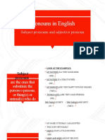 Pronouns in English: Subject Pronouns and Adjective Pronoun