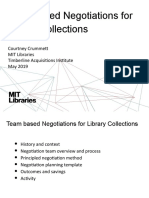 Team Based Negotiations For Library Collections