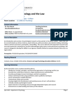 PSY328H5S - Psychology and The Law: In-Person WED 12:00pm - 3:00pm CC 1080 (CCT Building)