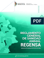 Reglamento General de Sanidad Animal - REGENSA