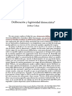 Cohen Deliberación y Legitimidad Democratica