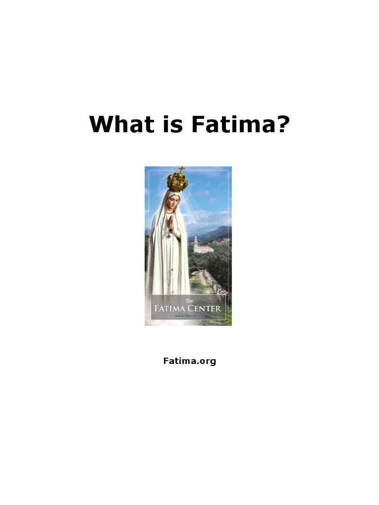 Fatima's Message for Today | PDF | Our Lady Of Fátima | Religious ...