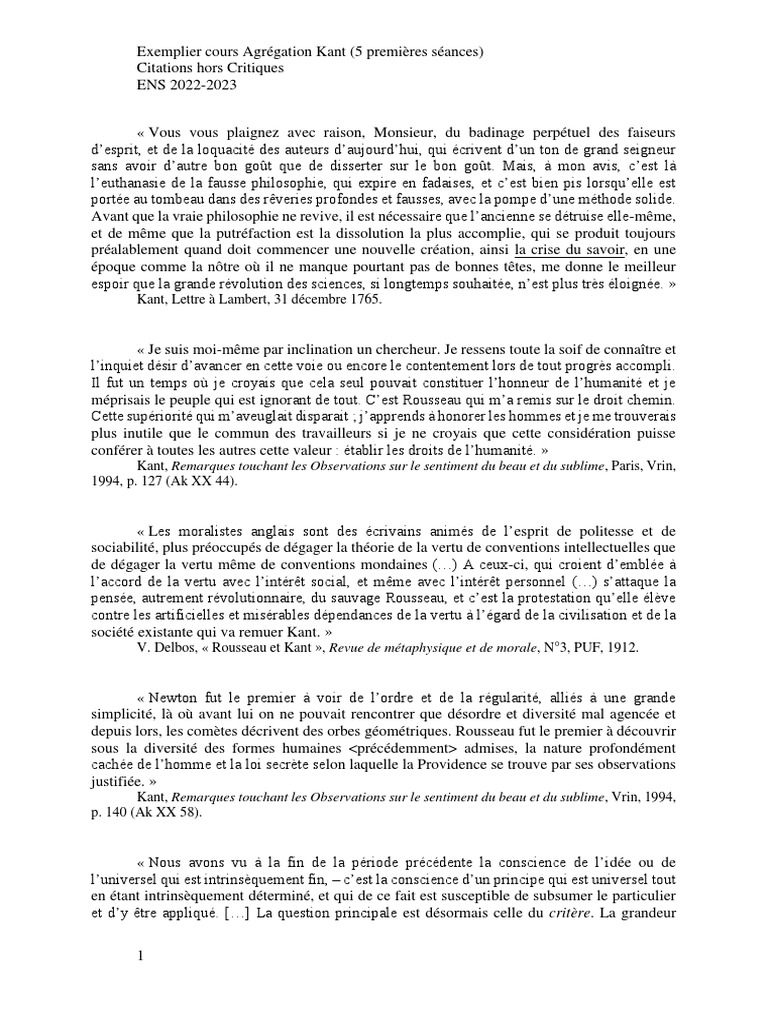 Exemplier Kant | PDF | Emmanuel Kant | Noûs