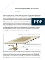 Determining vacuum's holding force in CNC routers