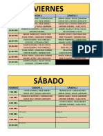 Horarios Tenis Viernes Sábado